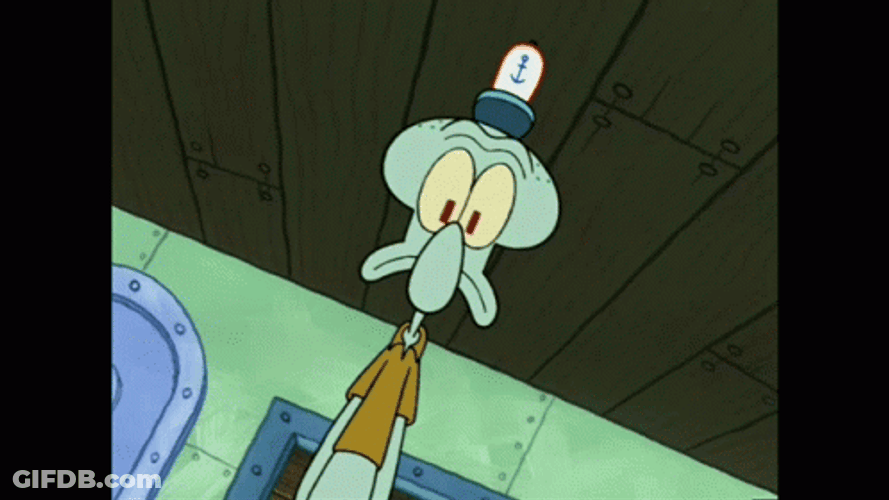 Squidward Tentacles Shouting Zoomed In GIF