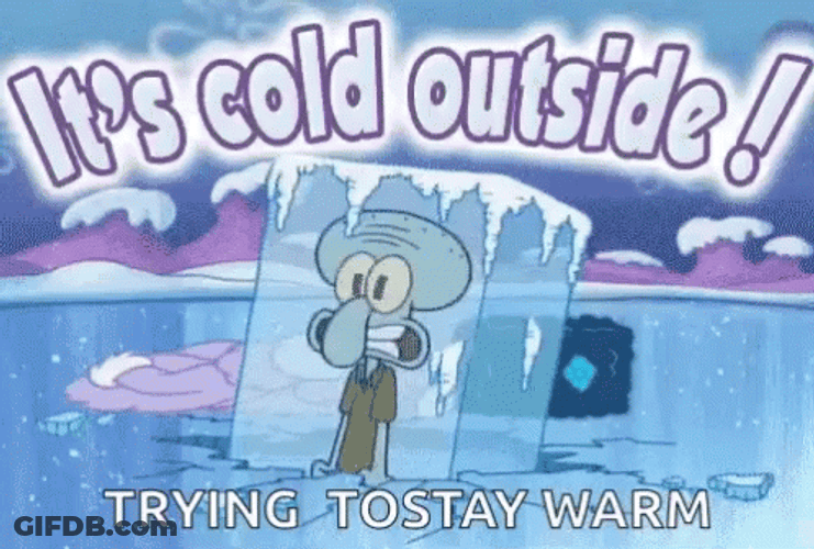 Squidward Trying To Stay Warm GIF