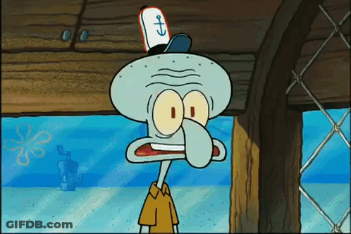 Squidward Wearing Hat With Anchor GIF