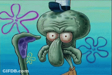 Squidward Wearing Hat GIF