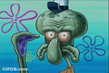 Squidward Wearing Top Hat GIF