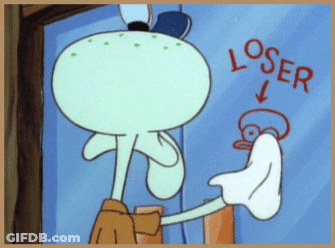 Squidward Wiping Loser GIF