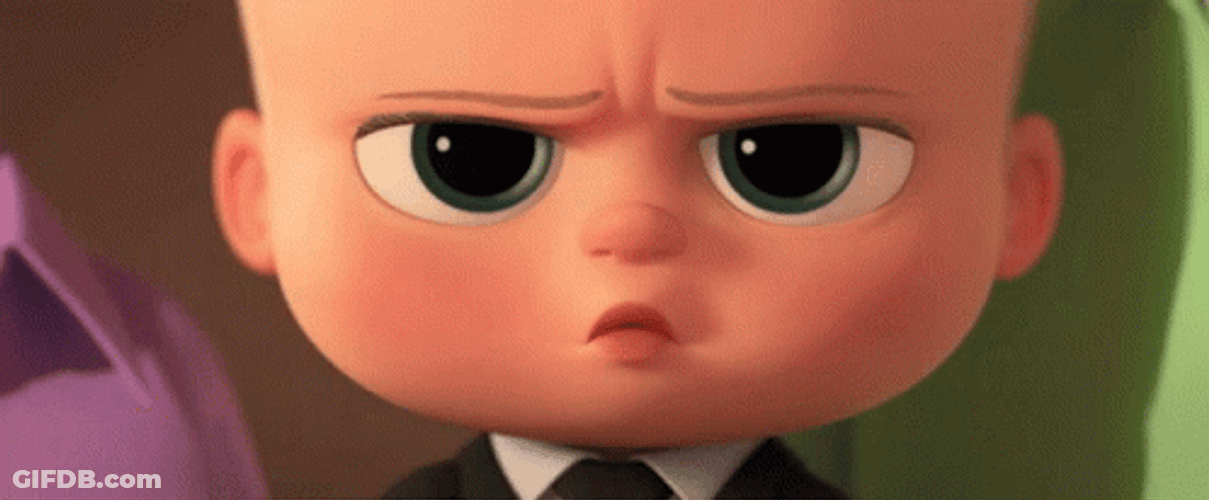 Squinting The Baby Boss Animation GIF