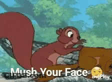Squirrel Licking Face With Mush GIF