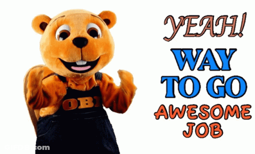 Squirrel Mascot Yeah Way To Go Awesome Job GIF
