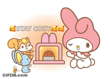 Squirrel Mouse And Bunny Stay Cozy GIF