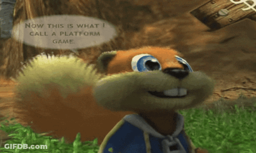 Squirrel Saying Now This Is What I Call A Platform Game GIF