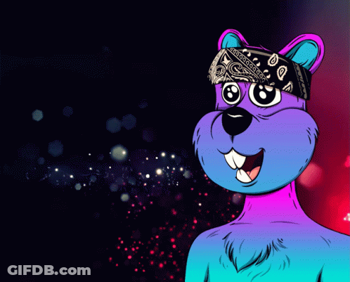 Squirrel Wearing Bandana Lets Quokking Goooo GIF