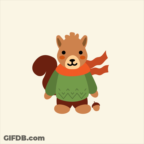 Squirrel Wearing Green Sweater Sweater Weather GIF