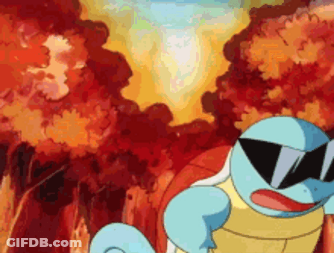 Squirtle Extinguishing Fire GIF