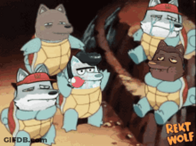 Squirtle Gang Edited To Rekt Wolf GIF