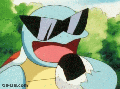 Squirtle Pokemon Wearing Sunglasses Holding Food GIF
