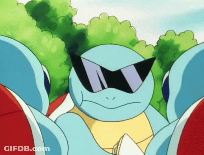 Squirtle Squad Eating Sandwich GIF