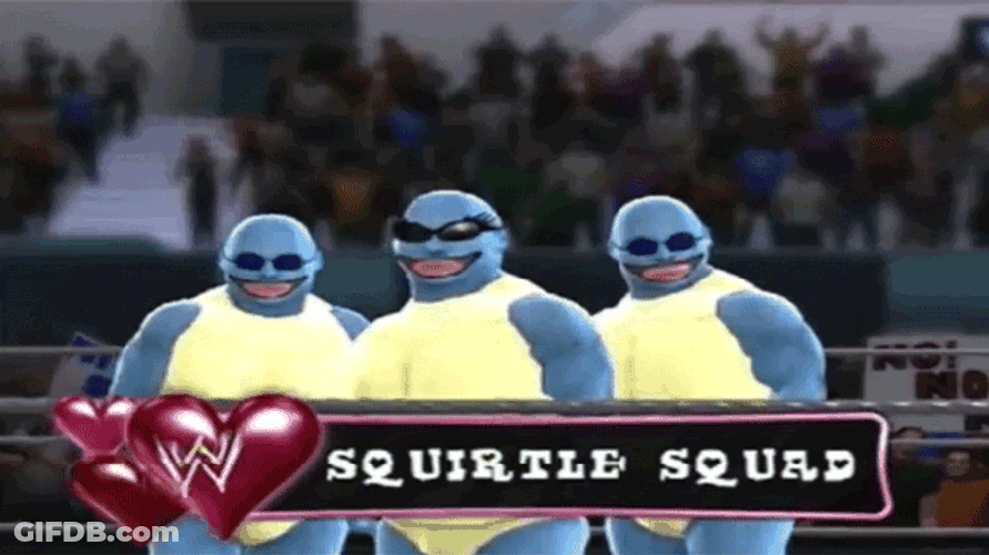 Squirtle Squad Funny Parody WWE GIF