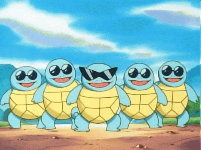 Squirtle Squad Laughing Happy GIF
