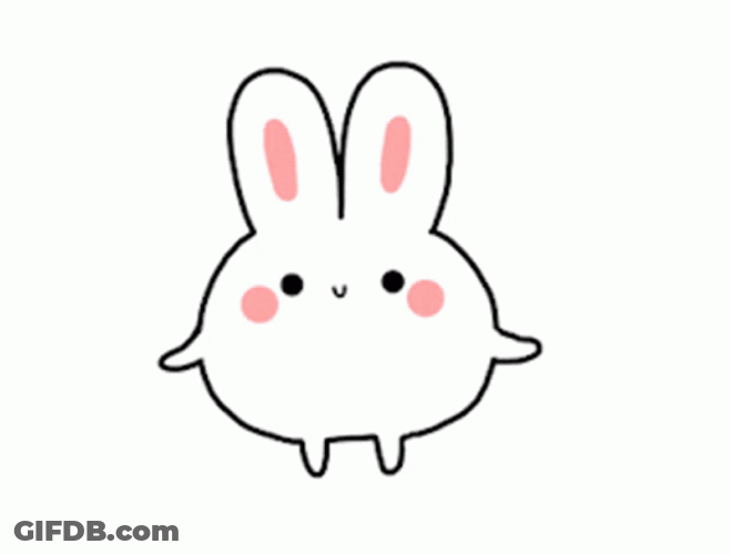 Squishy White Bunny Dancing GIF