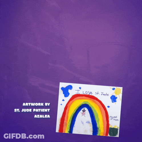 St. Jude Children's Research Hospital Poster Child Drawing Rainbow GIF