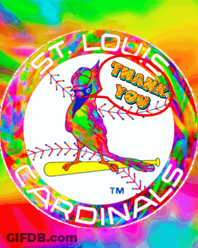 St. Louis Cardinals Logo With Bird On Bat GIF