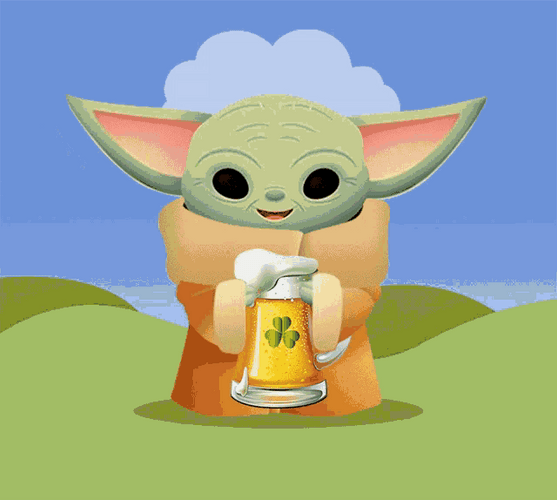 St. Patrick's Day Baby Yoda GIF
