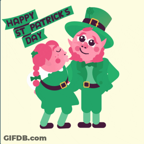 St. Patrick's Day Leprechaun Couple GIF