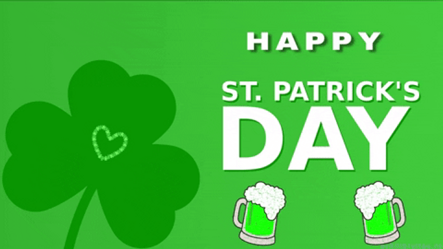 St Patricks Day Birthday Green Greeting Card GIF