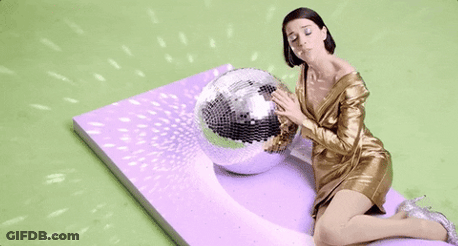 St Vincent Hugging Disco Ball GIF