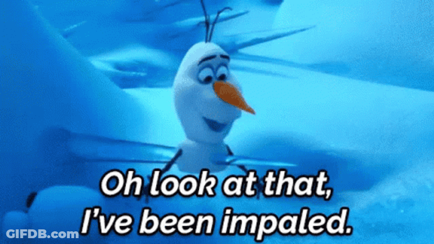 Stab Olaf Got Impaled GIF