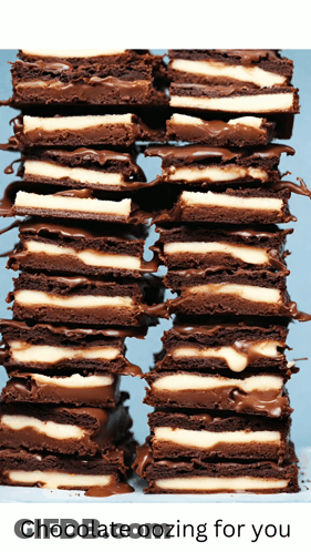 Stack Of Brownies Chocolate Oozing For You GIF