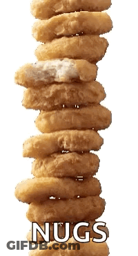 Stack Of Chicken Nuggets With Bite GIF