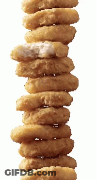 Stack Of Chicken Nuggets With One Missing GIF