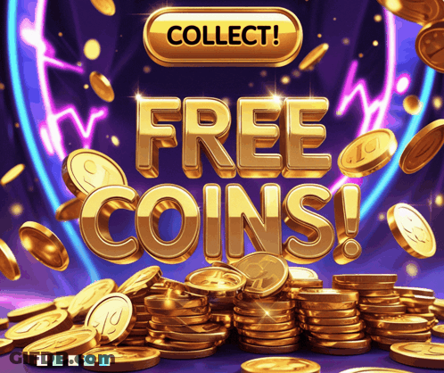 Stack Of Gold Coins With Free Coins GIF