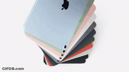 Stack Of IPads In Different Colors GIF