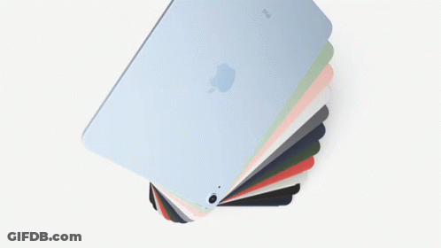 Stack Of IPads In Different Colors With Blue Center GIF