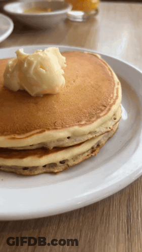 Stack Of Pancakes With Butter GIF
