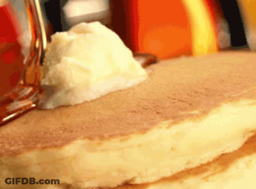 Stack Of Pancakes With Syrup Being Poured GIF