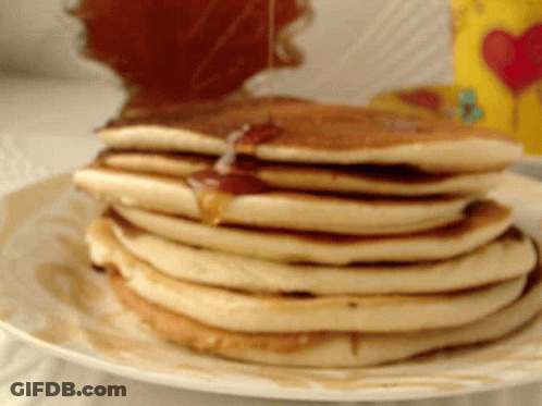 Stack Of Pancakes With Syrup Being Poured GIF