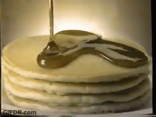 Stack Of Pancakes With Syrup Being Poured GIF