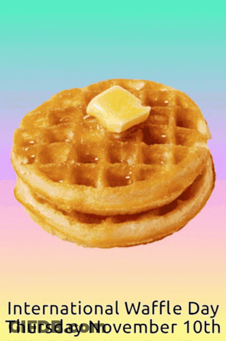 Stack Of Waffles With Butter GIF