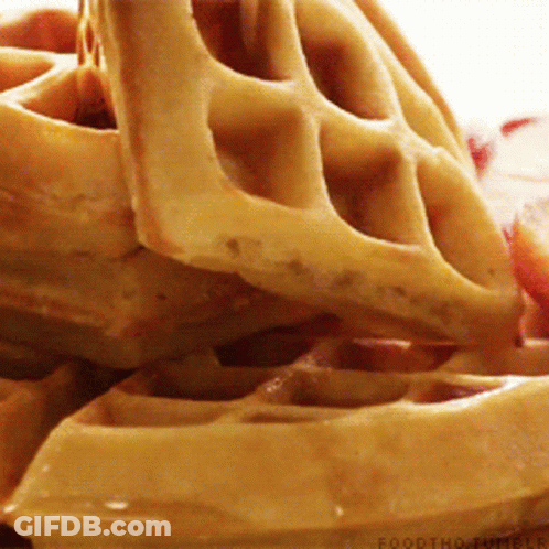 Stack Of Waffles With Syrup GIF