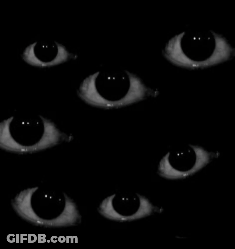 Stacked Eyes In Dark GIF
