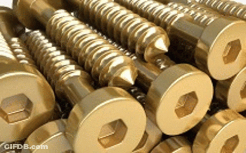 Stacked Gold Screws GIF