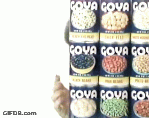 Stacked Goua Goua Bean Cans GIF