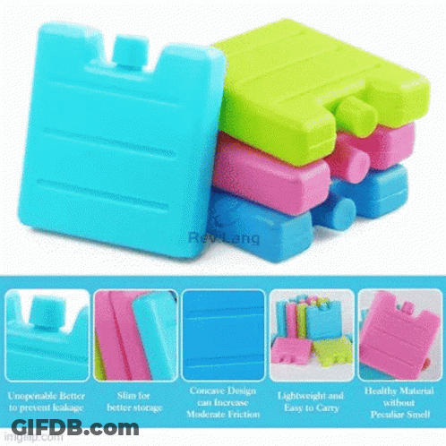 Stacked Ice Packs In Different Colors GIF