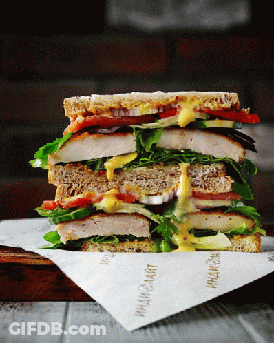 Stacked Sandwiches Saying Indiana's GIF