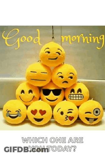 Stacked Smiley Faces Good Morning GIF