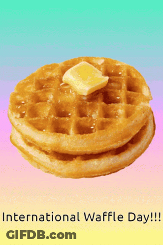 Stacked Waffles With Butter And Syrup GIF