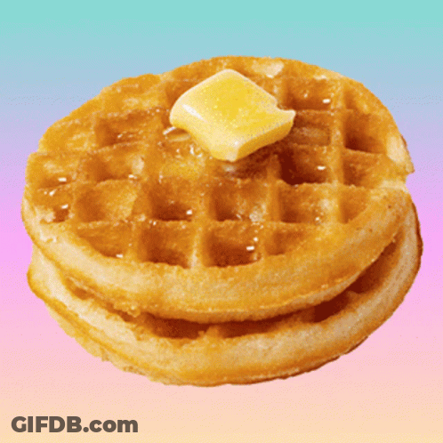 Stacked Waffles With Syrup And Butter GIF