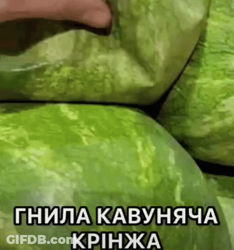 Stacked Watermelons With Person Holding One GIF