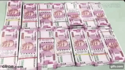 Stacks Of Money On Table GIF