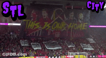 Stadium With Banner Saying This Is Our Home GIF